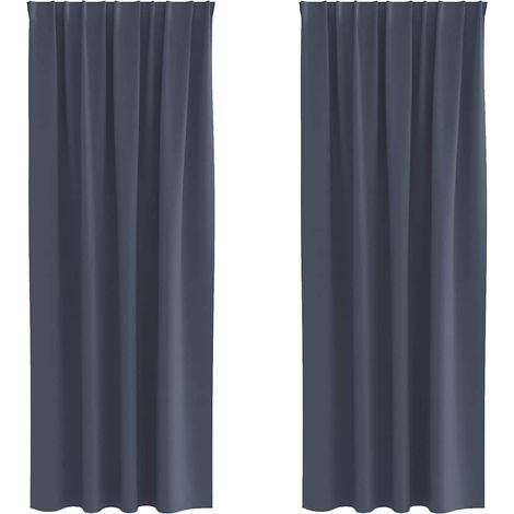 Maison Exclusive - Verdunkelungs-Vorhänge mit Ringen 2 pcs Anthra