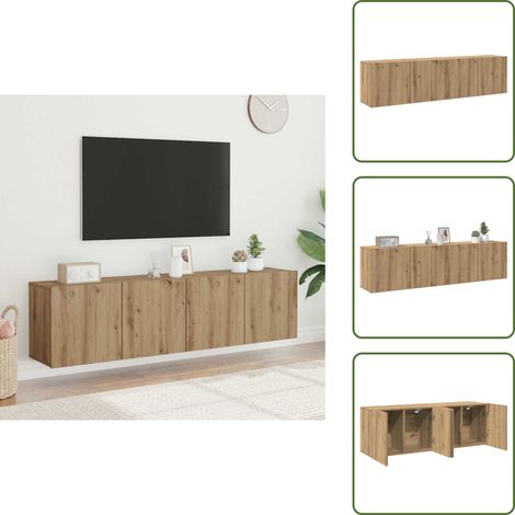 Armadio a parete - vidaXL Mobili TV a Parete 2pz Rovere Artigianale 80x30x41 cm - Armadio per TV