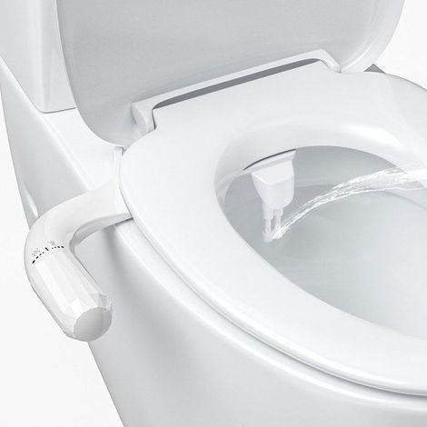 Bidet Toilette WC, Double buse Pulvérisateur Bidet Toilette, 2 Modes Pression d\'eau Réglable pour Bidet, Nettoyage Avant (1/4)
