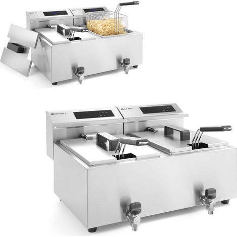 Friggitrice digitale Mastercook con rubinetto 2x8L 2x3500W (1/4)