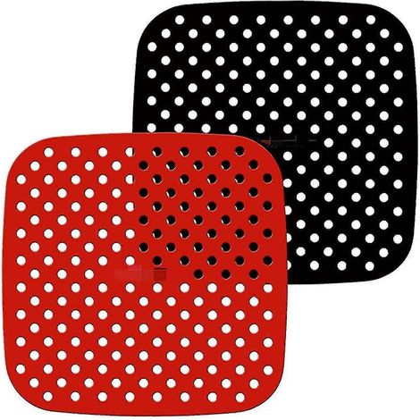 Tapis de cuisson en silicone lavables et réutilisables pour friteuse à air, antiadhésifs et résistants.-Square 7.5 Inches