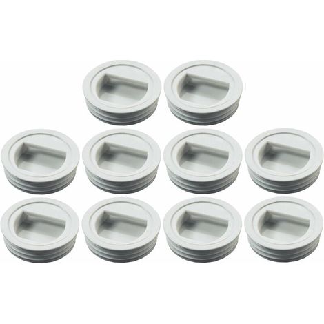 10x Gâche ronde arrêt encastrable push pour loqueteau à pression Ø26mm épaisseur 8mm plastique Delrin gris Partie de fermeture Assistance Tiroir Placard Meuble Duomatic (1/2)