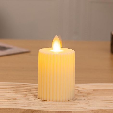 Candela Led bianca 10 cm effetto fiamma Bianco Caldo a batteria Wisdom