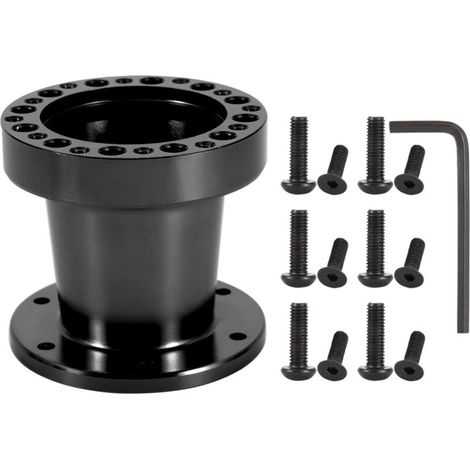 Kit d'adaptateur de moyeu de volant universel en aluminium pour voiture, 3 pouces (noir) (1/5)