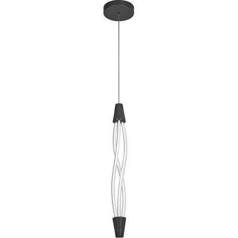 OSRAM Decor Swirl Suspension Vert en polycarbonate incurvé avec LED et design filamentaire, 18 W, 1800 lm, 3000 K, blanc chaud 830, gradation par clic, gris foncé, plastique (PC), 15 mm, IP20 (1/5)