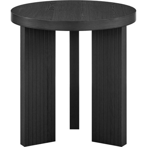 Moderner runder Beistelltisch aus schwarzem MDF, 44,5 x 44,5 x 41,5 cm, 1 Stück (1/5)