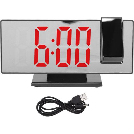 Jeffergarden Réveil numérique à Projection, variateur automatique, écran miroir LED électronique pour chambre à coucher (1/5)