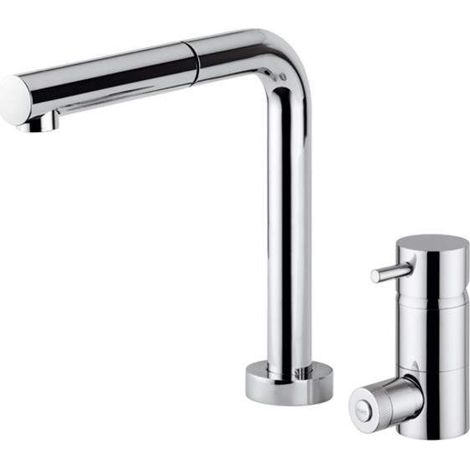Miscelatore lavello cucina a 3 uscite canna abbattibile Rub.Magistro QD302  Cromo