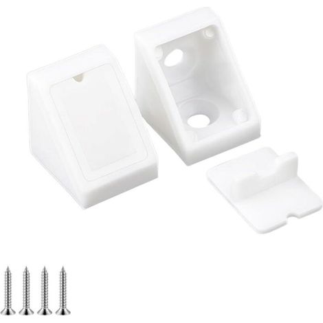 20 Pièces Angle Suport pour Etagere, Équerre D'angle en Plastique, Connecteurs de Meubles, avec Vis, Équerres D'étagère, Connecteur Angle (1/5)