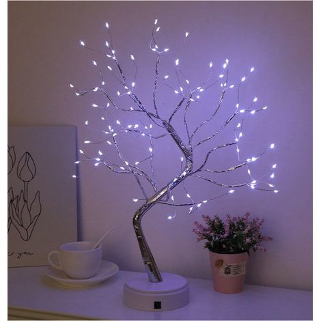 Twinkling Boom - Illuminazione per albero di Natale bianca - Lampada per albero con filo di rame - Lampada a LED per albero - Luci per albero - Luce notturna a LED per albero - Regalo per lei - 50 cm