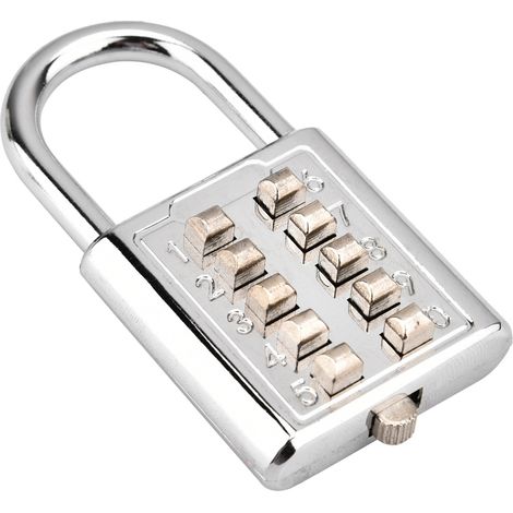 Coffret à Cadenas à Code à Boutons Ortviai 10-Digit Push Button Combination pour Dépendances en Zinc Alloy