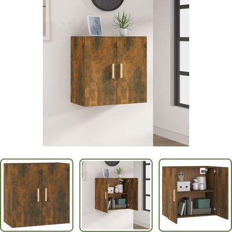 Wandregal Holz -  Wandschrank Räuchereiche 60x30x60 cm Holzwerkstoff (1/5)