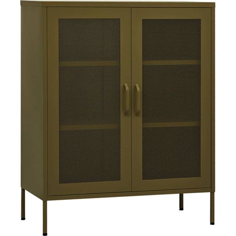 Storage Cabinet Olive Green 80x35x101.5 cm Steel vidaXL