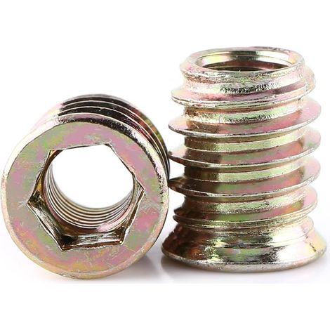 Lot de 20 écrous hexagonaux filetés M10 en alliage de zinc, assortiment d'écrous à insérer en alliage de zinc (M8x17mm) (1/5)