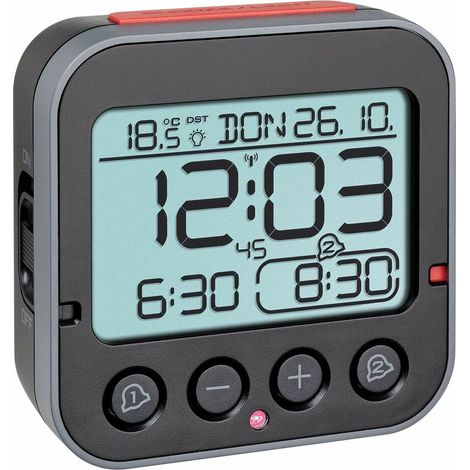 TFA Dostmann TFA Bingo 2.0 Despertador digital negro compacto