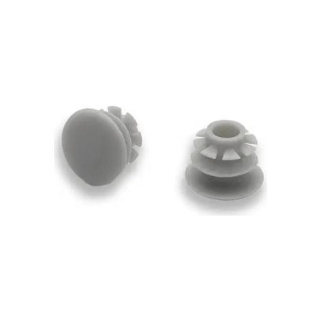 Ajile - Bouchon embout rond plat de finition GRIS pour tube de diam. 10 mm (1/3)