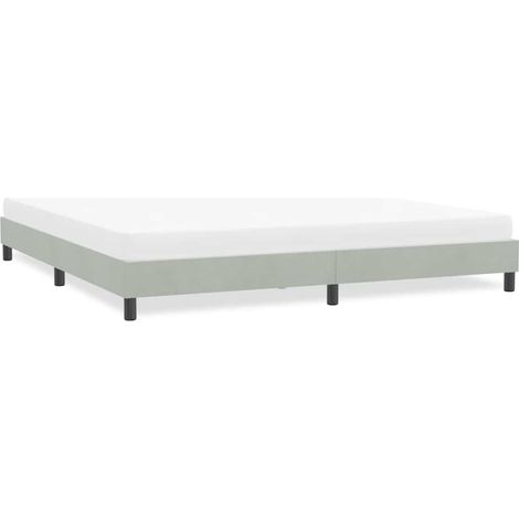 Bettgestell ohne Matratze Hellgrau 180x210 cm Samt