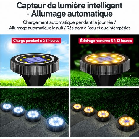 Spot solaire LED encastrable extérieur noir lumière chaude KR-631 noir réf 4789 11,7 × 5,5 × 15 cm 250 g – Livraison gratuite