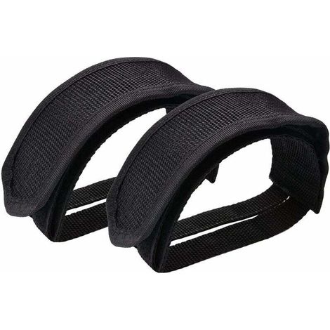 1 Paire Vélo Pédales Sangles à Pédale Toe Clips Sangles Bande pour Vélo à Pignon Fixe, Noir-Fei Yu