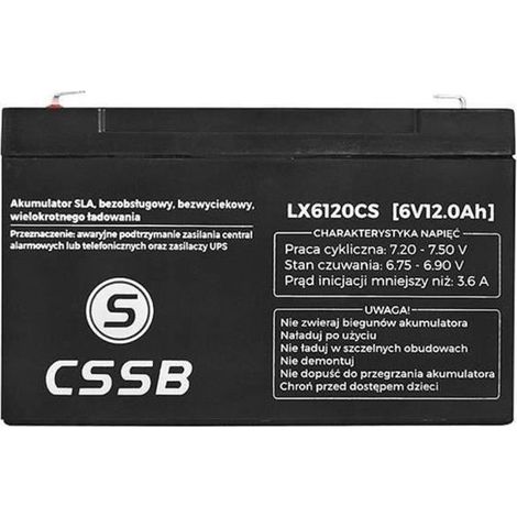 Batterie à gel CSSB 6V 12Ah vehicule voiture motor nouvelle techmologie AGM (1/2)
