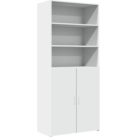 Aparador buffet cómoda mueble mueble de almacenamiento organizador cocina salón salón alto 80 x 42,5 x 185 cm madera contrachapada blanco 020032775