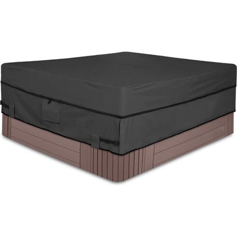 Bain à Remous Housse de Protection Coupe Vent,Couverture Spa Exterieur Imperméables,Bache Bain à Remous avec des aérations et des boucles (193 x193 x 51 cm)