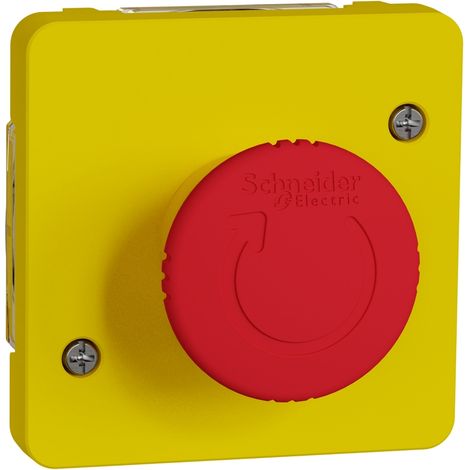 Mureva Styl - Arrêt d'urgence 1/4 tour - composable IP55 - IK08 - jaune
