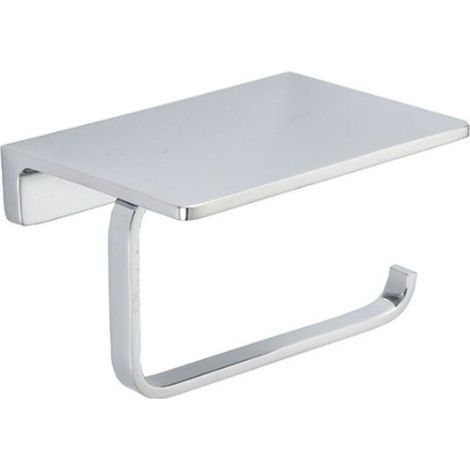 Porte-papier toilette avec étagère, chrome (1/4)