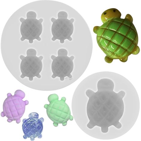 Moule en résine en forme de tortue de mer, jolis moules en silicone, accessoires idéaux pour l'artisanat, idéal pour la fabrication de porte-clés, de bijoux, de décorations et de pendentifs en résine (1/5)