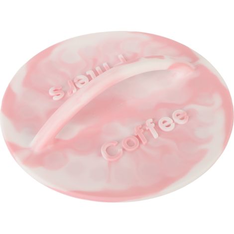 Set mit 2 leichten, staubdichten Silikon-Kaffeefilterhaltern, runder Filterspender für Zuhause und Cafés, rosa und weiß (1/5)