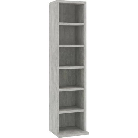 Bibliothèque Gris en Bois pour Séjour H. 88 x l. 21 x P. 20 cm (1/5)