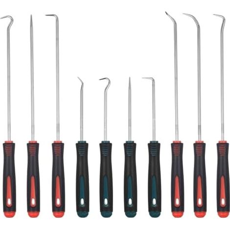 10 Pcs Crochets et Pics de Précision, Crochet Précision pour joint torique caoutchouc, Outils automobiles outil retrait d'extracteur joint,Extracteur ressort tuyaux joints toriques -