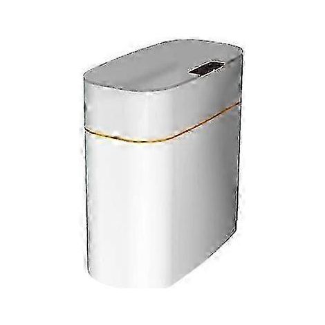 Poubelle intelligente 13 L, grande capacité, étanche, sans contact, automatique (gris) (1/5)