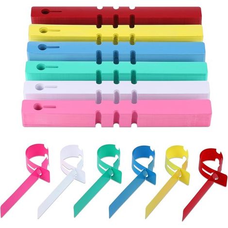 600 etichette per paletti da giardino in plastica PP impermeabile a forma di T, 6 colori (bianco/rosso/giallo/verde/blu/rosa) (1/5)