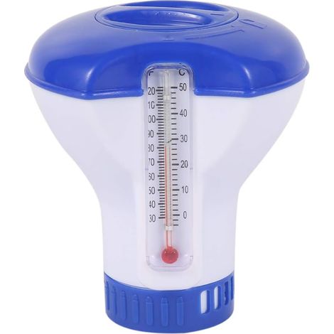 Diffuseur De Chlore Pour Piscine - Flottant Avec Thermomètre Et Débit Réglable - Compatible Pastilles De 1 Pouces Et 3 Pouces - 1 Pièce (1/4)