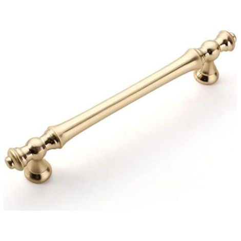 6 Pièces Poignee de Meuble Cuisine Laiton brossé 128mm Alliage de zinc Or Poignées Meubles avec Vis, pour Bureaux, Tiroirs, Armoires (1/5)