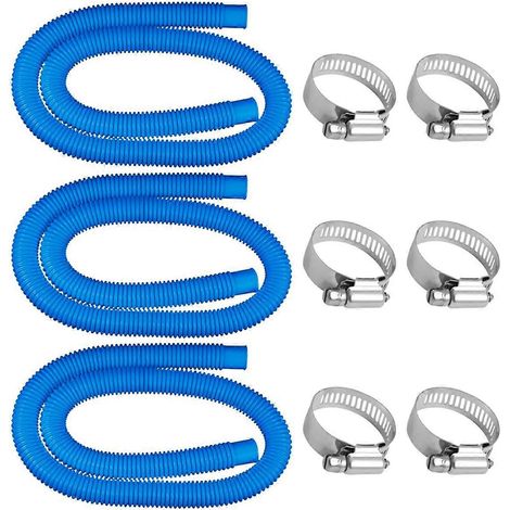 Tuyau de rechange pour pompe de piscine, 1,5 m, compatible avec les pompes de filtration 300, 330, 530 et 1000. Comprend 6 colliers de serrage. (1/5)