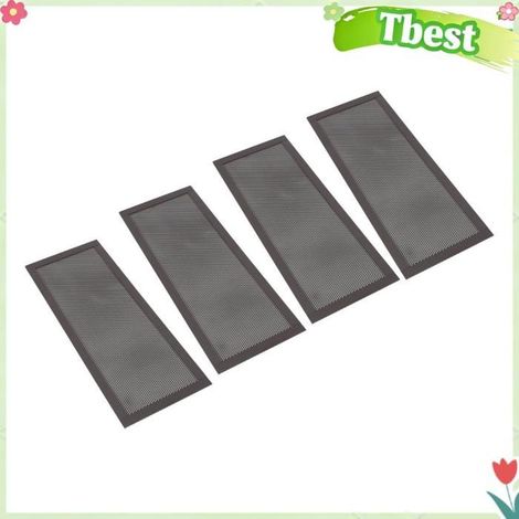 Tbest Couverture de grille d'aération de sol Couverture de d'aération de sol en PVC, 4 pièces, couverture d'écran deco lit Noire (1/5)
