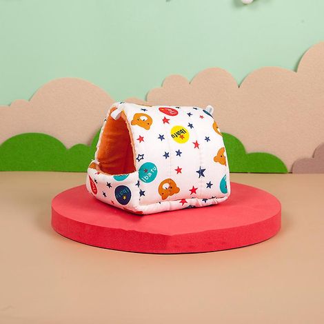 Gemütliches Bett für Kleintiere mit abnehmbarem Plüschkissen für Hamster, Kaninchen, Meerschweinchen, Eichhörnchen, Frettchen, Igel – 20 x 20 cm (1/5)