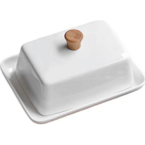 Beurrier en céramique avec couvercle hermétique, idéal pour l'organisation de la cuisine, café, réfrigérateur, pâtisserie et usage domestique (petit format). (1/5)