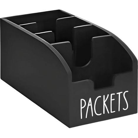 Organisateur de comptoir en bois noir pour collations, support de rangement extensible pour garde-manger (1/4)