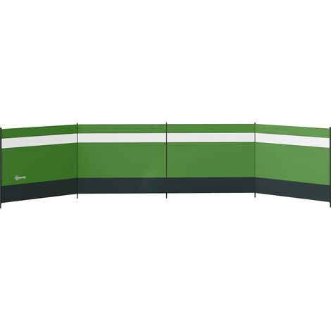 Outsunny Camping Windbreaks with Clear Windows, 725 x 140cm, Army Green