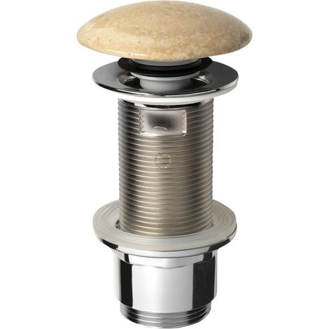 Sapho Blok - Piletta per lavabo chiudibile, Click Clack, travertino beige 2401-901