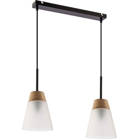 Lampada a sospensione scandinava nera 2xE27 Jupiter Domino