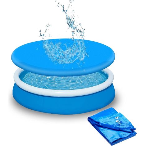 bache Piscine,Couverture De Piscine Rond,Bache de Protection pour Piscine avec Anneau en métal et Cordon de Serrage,Protège de la Pluie et des polluants - Diamètre:210cm