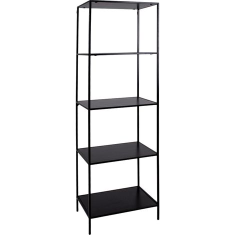 Viggo Étagère à 4 tablettes de rangement, noir.