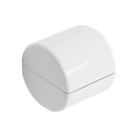 Porta Rotolo Carta Igienica con Coperchio Chiuso Tondo Plastica a Parete Bagno (1/5)