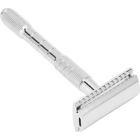 Rasoir de sûreté professionnel en zinc pour homme - Rasoir double lame vintage réutilisable (1/5)