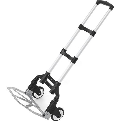 Chariot de manutention robuste 80 kg, pliable et compact, en aluminium, avec roues pliables. (1/5)