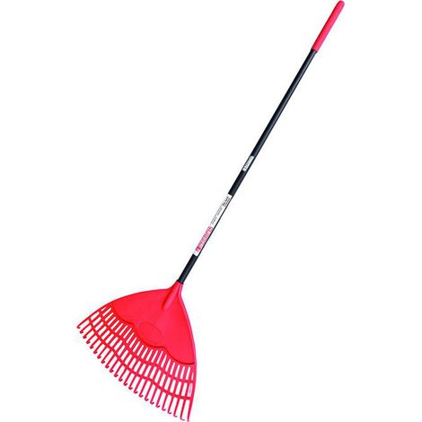 Sandri scopa raccoglifoglie SG-S20 Strong, 24 denti, manico maxi 56 cm, plastica resistente, per foglie e residui da giardino
